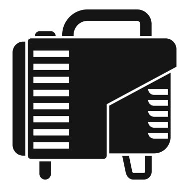 Bir inşaat alanı için güç sağlayan taşınabilir kaynak makinesinin siyah simgesi