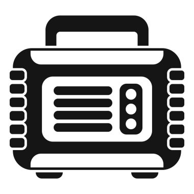 Taşınabilir elektrik santralinin siyah simgesi temel cihazlar için güvenilir yedek elektrik sağlıyor