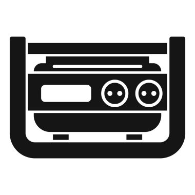 Dışarıdaki faaliyetler için tasarlanmış, elektrik sağlayan taşınabilir bir elektrik santralinin simgesi.