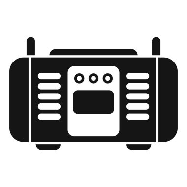Radyo dalgaları alan modern bir dijital radyo akortçusu için siyah sembol