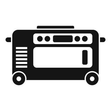 Taşınabilir jeneratörün siyah beyaz silueti, güvenilir bir yedek güç kaynağı.