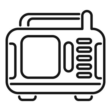 Yayın ve eski teknolojileri hatırlatan, düğmeli klasik televizyon dizisinin basit çizgi simgesi