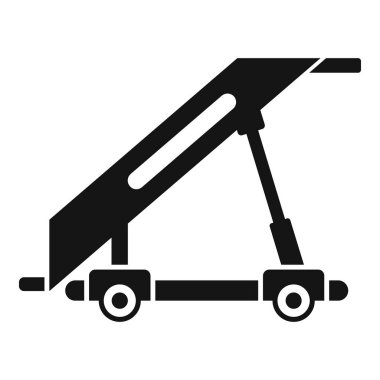 Havaalanı taşıma bandının siyah silueti bavulları taşıma, bagaj teslim etme, bagajları uçağa yükleme.