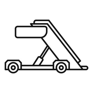 Havaalanı yolcu merdivenlerinin çizimi, uçak ve yer hizmetlerini bağlamak, insanları taşımak için.