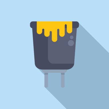 Sarı sıvı damlayan elektrik prizi elektrik tehlikesini temsil ediyor.