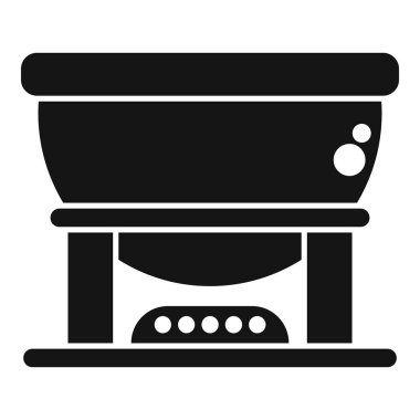 Profesyonel mutfak için endüstriyel gıda buharlı siyah siluet simgesi