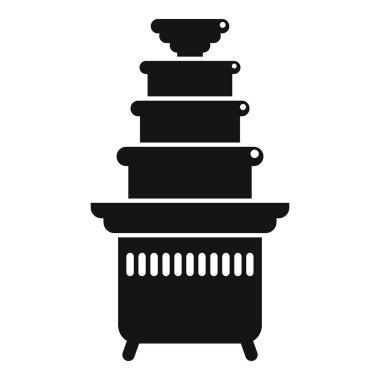 Çikolata fıskiyesi makinesi için siyah, katı bir simge, tatlı bir şelale yapıyor.