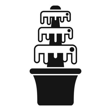 Çikolata çeşmesi kademelerden aşağı dökülüyor, daldırmaya hazır.