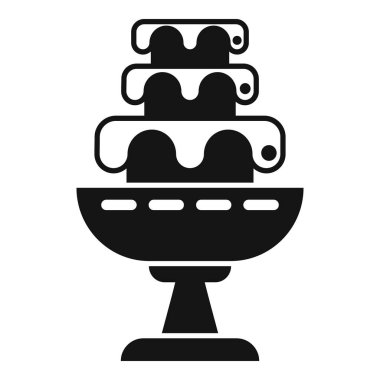 Kademe simgesine damlayan çikolata çeşmesi, basit bir stil.