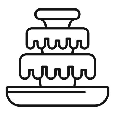 Üç kademeli bir çeşmenin çizgi sanat simgesi. Şelale çağlayan su ve rahatlatıcı bir ses çıkarıyor.