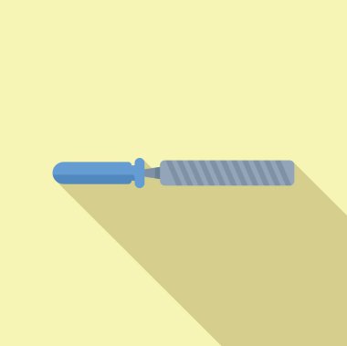 Metal nesneleri şekillendirmek ve keskinleştirmek için mavi saplı metal dosya aracı