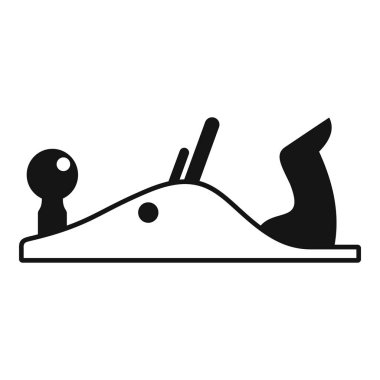 Ahşap yüzeyleri düzleştirmek için sapı ve bıçağı olan basit bir ahşap uçağın simgesi