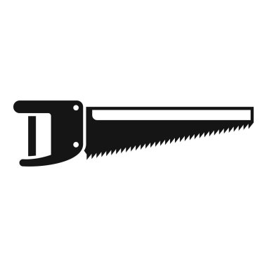 Demir testeresinin siyah silueti, çeşitli malzemelerde kesin kesikler yapmak için tasarlanmış bir el aleti.