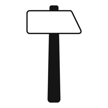 Tahta sapı dik duran bir çekicin siyah beyaz çizimi