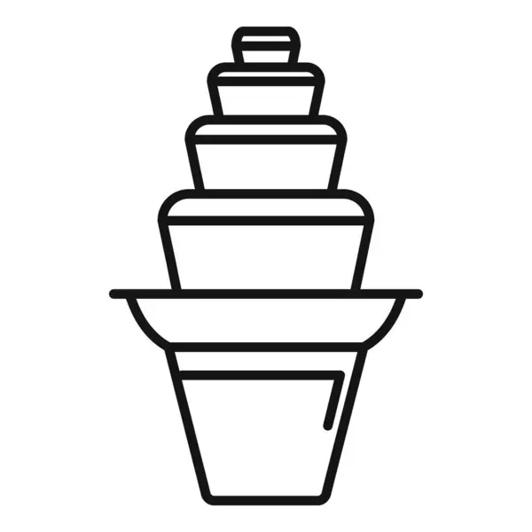 stock vector Line drawing of a set of plastic food containers with lids, stacked on top of each other, forming a tower