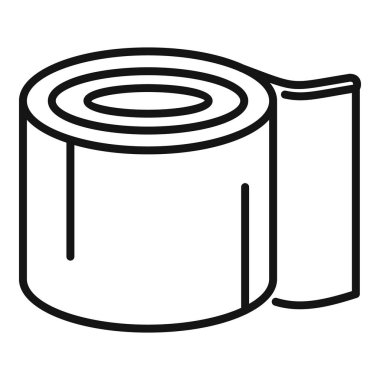 Bir yaraya uygulanan basit siyah beyaz çizgili bir tıbbi yama rulosu.