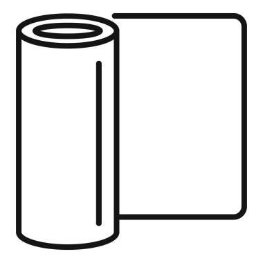 Tekstil sanayiindeki kumaş üretim sürecini sembolize eden basit siyah ince çizgi simgesi.