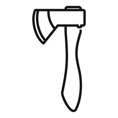 Ahşap saplı küçük bir el baltasının minimalist sanat simgesi.