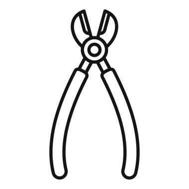 Sapları açık bir pense ile basit bir çizgi çizimi.