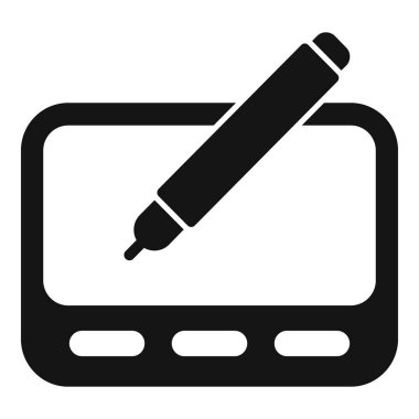 Dijital kalem, dijital sanatın yaratılışını sembolize eden düğmeli bir grafik tablet üzerine çizim yapmak için kullanılıyor