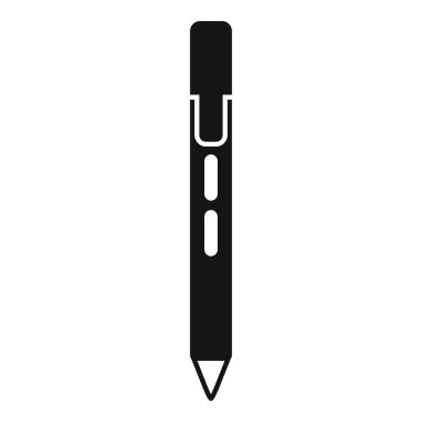 Tablet için elektronik kalem beyaz arkaplanda tasarım için modern teknoloji simgesi kullanılıyor