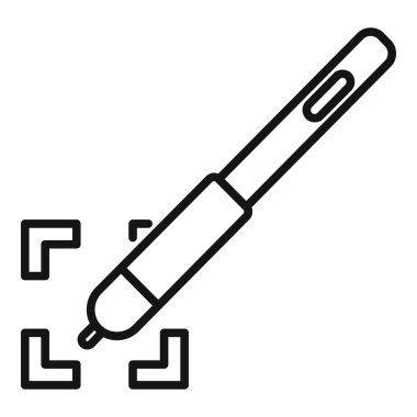 Dijital kalem, bir tasarımcı veya sanatçı için grafik tasarım projesi oluşturmak için çizgiler çiziyor