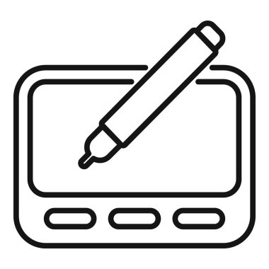 Ekranda stilus kullanarak dijital çizim düzenleme ve tasarım için kalem içeren grafiksel tablet