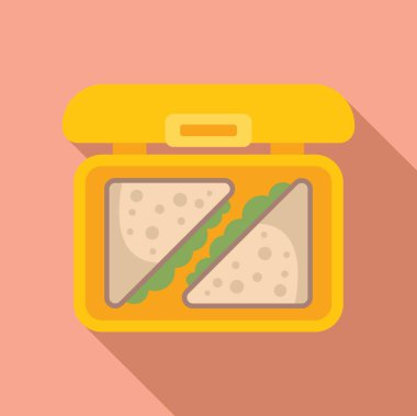 İçinde iki lezzetli sandviç olan sarı beslenme çantası, hızlı bir yemek veya atıştırmalık için mükemmel.