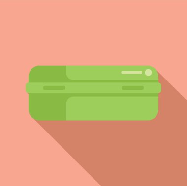 Yeşil beslenme çantası kapalı ve sağlıklı bir yemek veya atıştırmalık için açılmayı bekliyor.