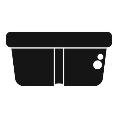 Dikdörtgen plastik bir kapağı olan siyah bir siluet, yiyecek depolamak için ideal.