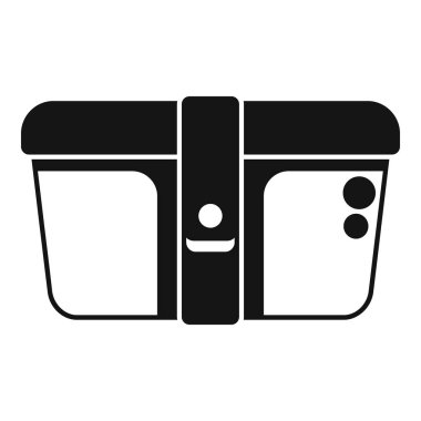 Beslenme çantasının siyah beyaz simgesi. Paketlenmiş yemekleri, okul yemeklerini ya da sağlıklı beslenmeyi temsil etmek için mükemmel.