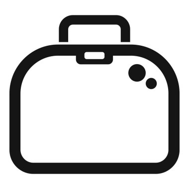 Besin depolama veya yemek teslimatı kavramını temsil eden basit siyah-beyaz yemek ikonu