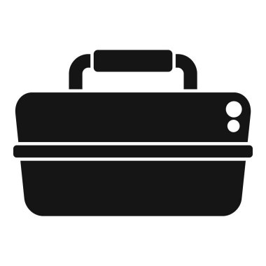 Plastik bir beslenme çantası için siyah basit bir simge.