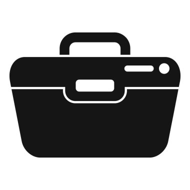 Beslenme çantasının siyah silueti, sağlıklı beslenme alışkanlıklarını ve iş yaşam dengesini göstermek için ideal.