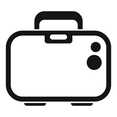 Basit bir beslenme çantasının siyah beyaz simgesi. Yemek taşımak için ideal.