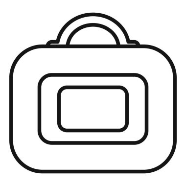 Beslenme çantasının basit bir çizgisi çizimi, yiyecek depolama ya da paket yemek için ideal