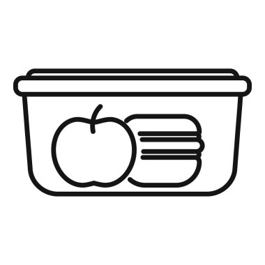 Besleyici bir elma ve sandviç içeren beslenme çantası sağlıklı ve uygun bir yemek seçeneğini temsil ediyor.