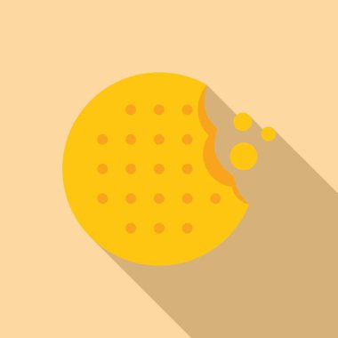 Yuvarlak kurabiye, şeffaf bir arkaplanda yere düşen kırıntılarla yeniyor.