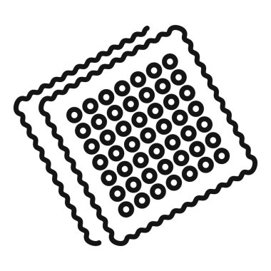 Kare krakeri temsil eden basit ve minimalist çizgiler, fırın ve yiyecek konularını temsil etmek için mükemmel.