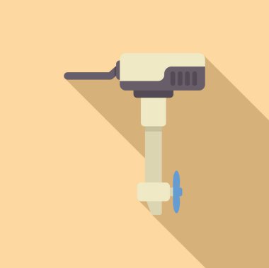 Bir pervane ve motoru içeren tekne motoru simgesi, deniz itici gücü ve su ulaşımını simgeliyor