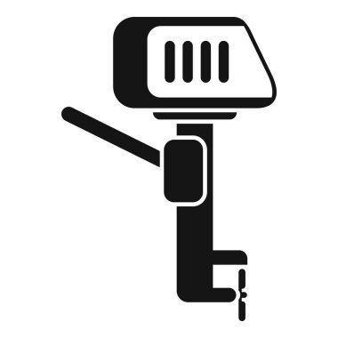 Bir motorlu tekne motorunun siyah siluet simgesi su üzerinde ulaşım için güç sağlıyor