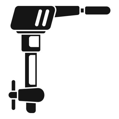 Küçük su araçlarını itmek için tasarlanmış pervaneli siyah bir motor silueti.