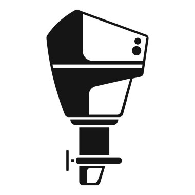 Tekne motorunun basit bir simgesi, suyu iten güçlü bir makine.