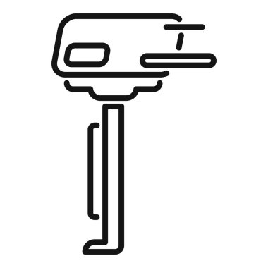 Tekne motoru simgesi, basit siyah stil, tekneleri itmek için kullanılan motoru temsil ediyor