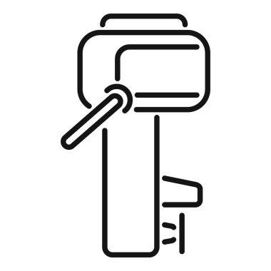 Tekne motorunun basit siyah çizgi simgesi, web siteleri ve uygulamaları için ideal