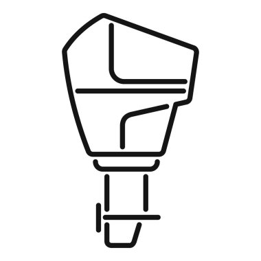 Tekne motorunun çizgi resim simgesi tasarımı ve tekne itme amacını gösteriyor