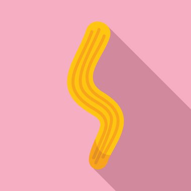 Uzun bir churro 'nun düz tasarım ikonu, popüler bir İspanyol tatlısıdır.