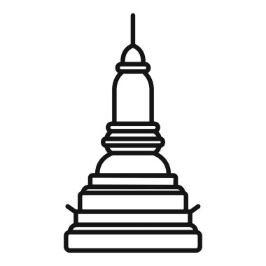 Bu basit sanat çizgisi, Budist bir stupayı tasvir ediyor. Budist tapınağı olarak inşa edilmiş bir kubbe.