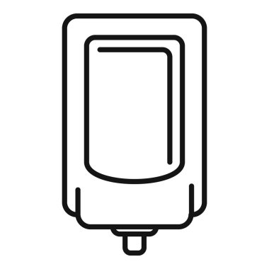 Dokunulmaz otomatik sensör sabun dağıtıcısının basit siyah çizgi sanatı