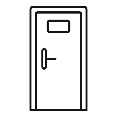 Giriş ve çıkışın minimalist temsiline ihtiyaç duyan çeşitli tasarım projeleri için uygun bir kapı kolu olan basit bir çizgi çizimi